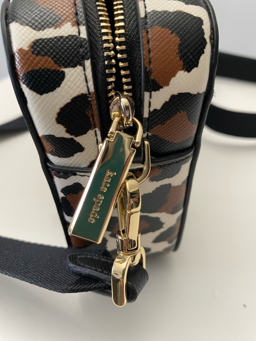 kate spade Madison Leopard-Print Crossbody Camera Bag KI377 - Cream/Brown/Black - Picture 13 of 16